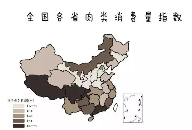 全國各省肉類消費(fèi)量指數(shù)